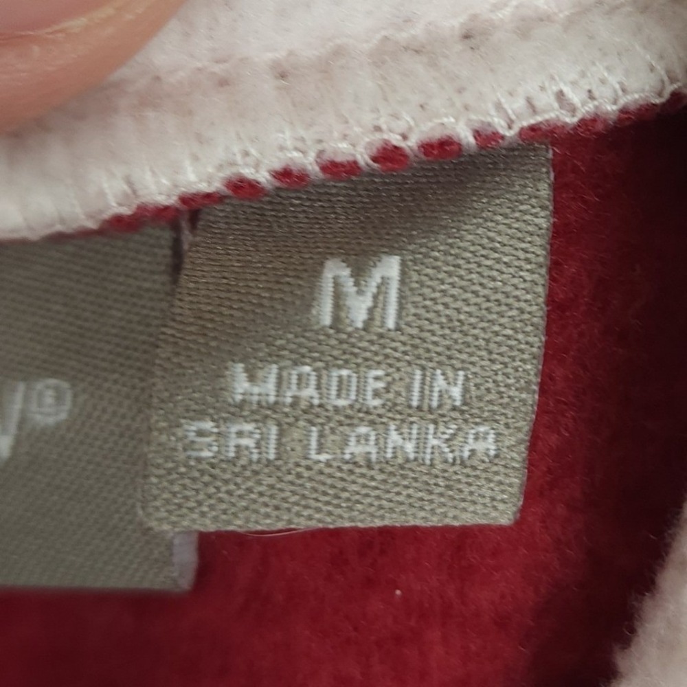 Croft & Barrow Red Fleece‎ Long Sleeve Snowman Christmas V-Neck Top Womens M - Picture 7 of 9